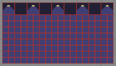 A basic 2D tilemap-based level created from a single spritesheet