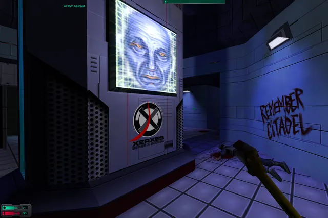 Screenshot of System Shock 2 from the Med-Sci level